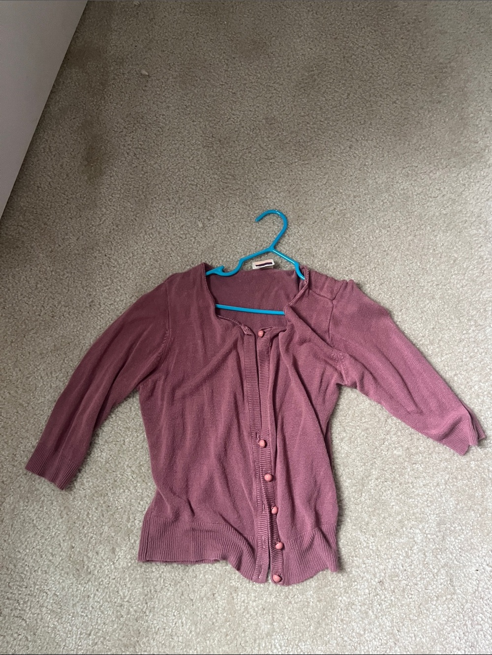 Women’s Mauve Button-Front Sweater Cardigan